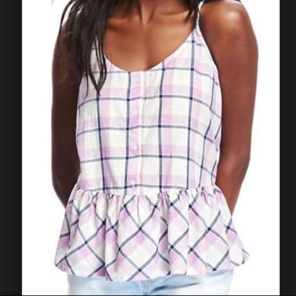 Old Navy Plaid Peplum NWOT